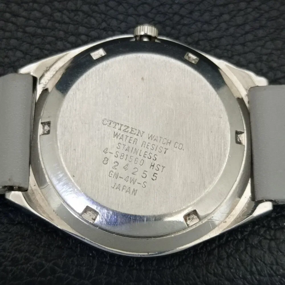 Vintage 1981 Citizen Automatic Mens Silver Watch W/daydate & White accents